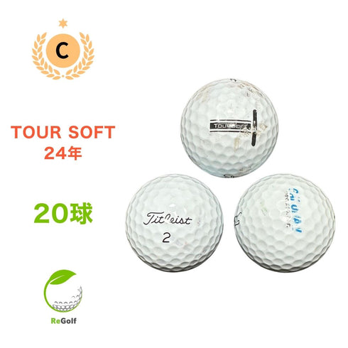 【中古】 ロストボール タイトリスト ツアーソフト ホワイト 2024年モデル 20球 Cランク ゴルフボール リゴルフ